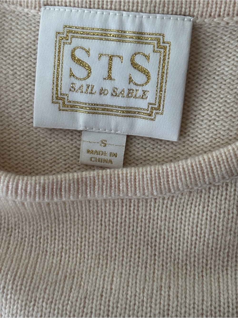 STS Sail to Sable Cream Wool Cashmere Bell Sleeve Sweater Small - Picture 4 of 5